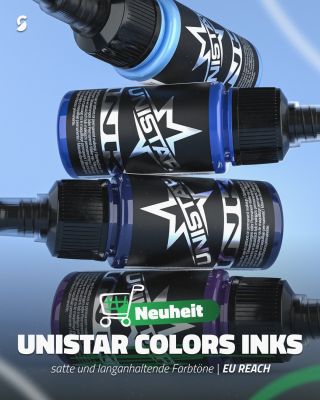 Farben, die im Motiv nicht untergehen. 🎨 Die neue Serie Unistar Colors Ink bietet 17 intensive Farbtöne in 30 ml, von...
