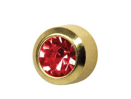 Oorbellen voor piercing set STUDEX rood R207Y - goudkleurig
