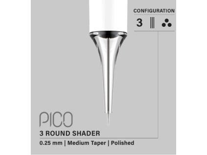 Vertix PICO 3 Round Shader Medium Taper 0,25mm 25/3RSMT