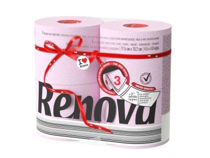 4295 4 toiletpapier lichtroze 4 rollen