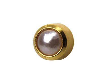 Oorbellen voor piercing set STUDEX wit M301Y - goudkleurig