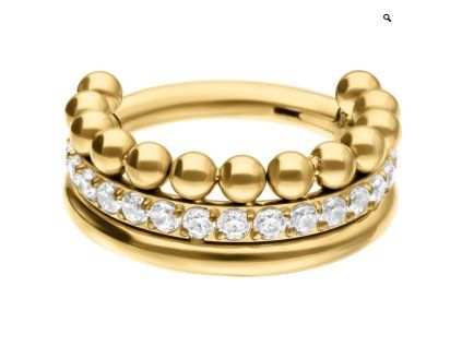 Wildcat Titanium Ring Triple Bubble Crystal Clicker