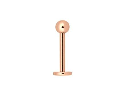 Titanen piercing Wildcat micro labret met Rosegold bal