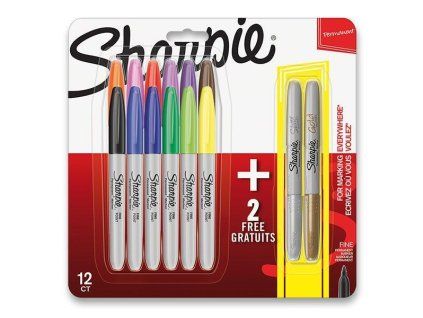 Set van 12 Sharpie Fine stiften + 2 stuks metallic