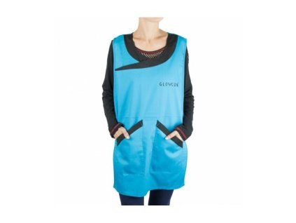 Cosmetisch schort katoen, turquoise, L