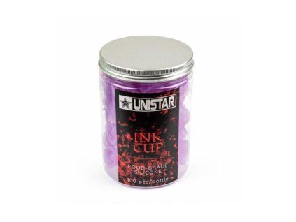 SILICONE CUPS FOR PAINT UNISTAR, 100PCS, 13MM, PURPLE