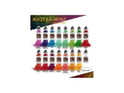 WORLD FAMOUS INK - MASTER MIKE Aziatische set 16 X 30ML