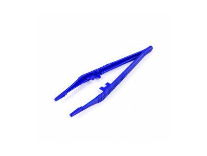 Wegwerp plastic pincet blauw
