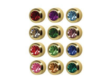 Oorbel piercing set STUDEX gekleurd R213Y 4mm - goudkleurig
