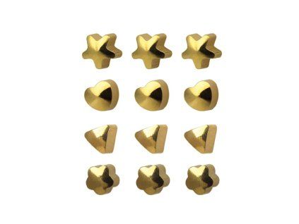 Oorbellen voor piercing set STUDEX 12 paar – R513Y - goudkleurig