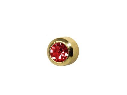 Oorbellen voor piercing set STUDEX 12 paar – July Ruby - rood Plus - goudkleurig