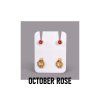 Oorbellen voor piercing set October Rose - roze STUDEX Plus 12 paar - goudkleurig