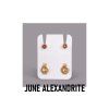 Oorbellen voor piercing set STUDEX 12 paar – June Alexandrite - paars Plus - goudkleurig