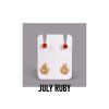 Oorbellen voor piercing set STUDEX 12 paar – July Ruby - rood Plus - goudkleurig