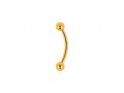 Titanový piercing ve tvaru banánku - zlatá barva (Velikost 1,2 x 12 mm)