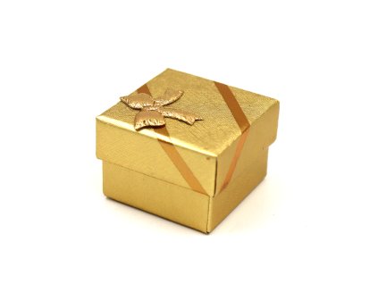 Pudełko papierowe na piercing i biżuterię z kokardką - złote