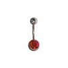 Piranha titanový piercing banánek s krystalem 5ks (Velikost 1,6 x 11 mm fialová)