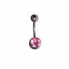 Piranha titanový piercing banánek s krystalem 5ks (Velikost 1,6 x 11 mm fialová)