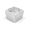 Papierowe pudełko na piercing i biżuterię z kokardką - srebrne