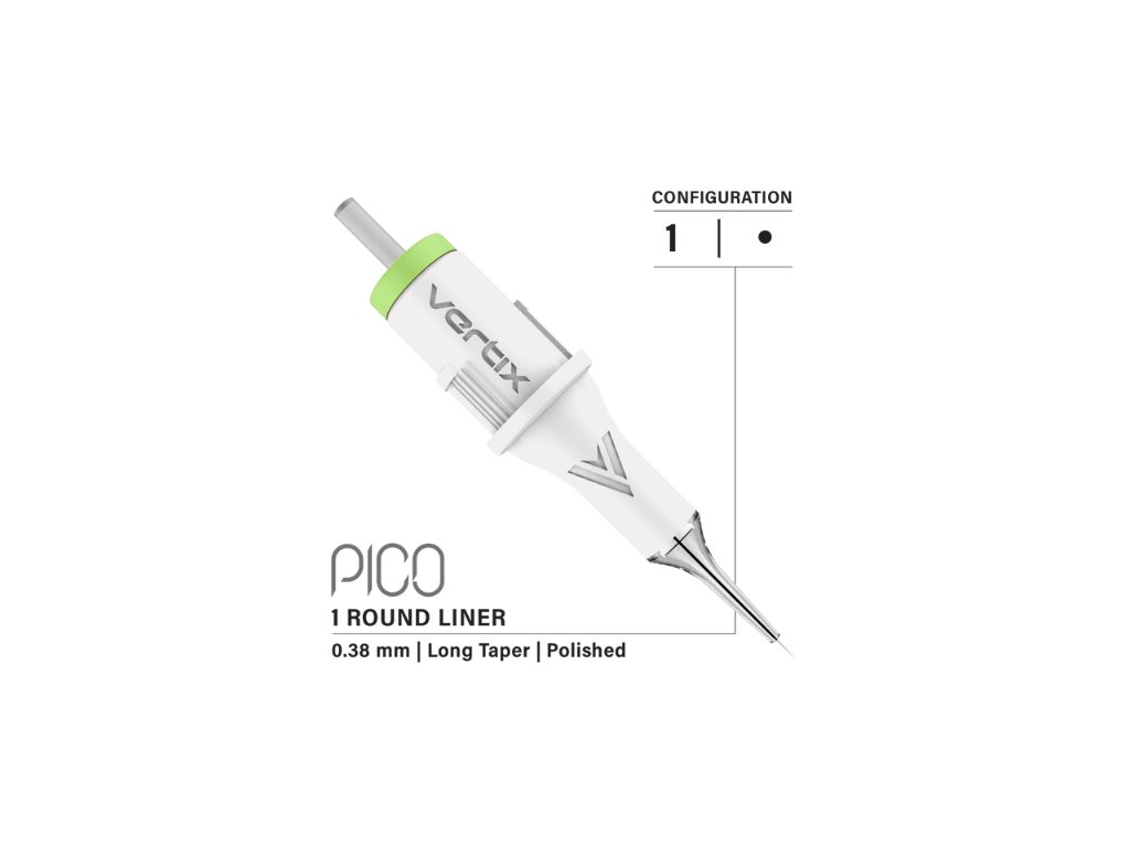 Vertix Pico Needle Cartridge 1 Round Liner 0.38mm Long Taper