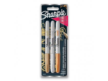 2452 permanentni popisovac sharpie metallic fine sada 3 ks metalicke barvy