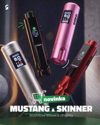Kábel nechajte v zásuvke. Nové Mustang a Skinner sú tu. Bezdrôtové tetovacie strojčeky Mustang Evolution 3 a Skinner...