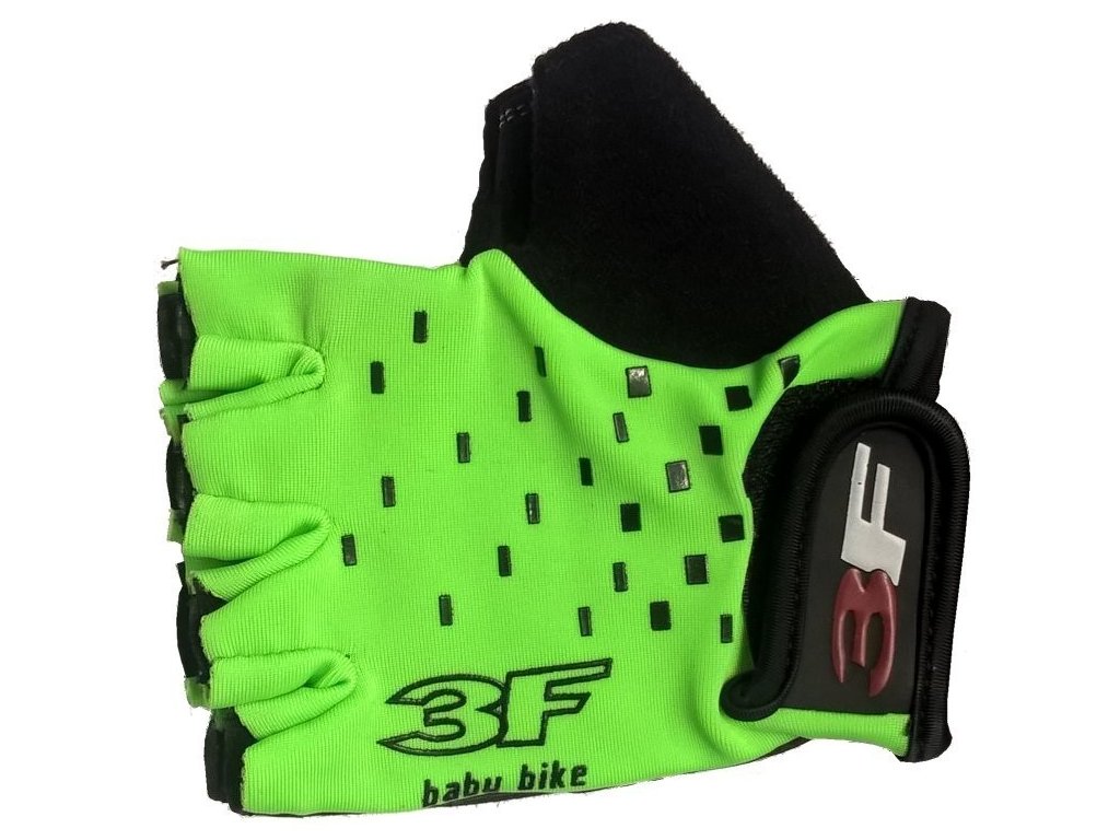 Cyklistické rukavice 3F Kids dětské zelená