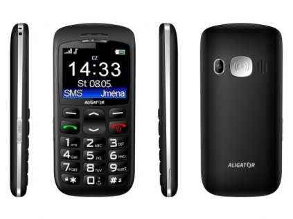 Telefon ALIGATOR A670 černá