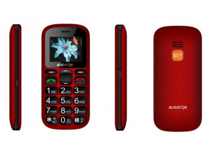 Telefon ALIGATOR A321 Senior Dual SIM červená-černá