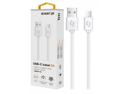 Kabel datový - ALIGATOR USB-C bílá