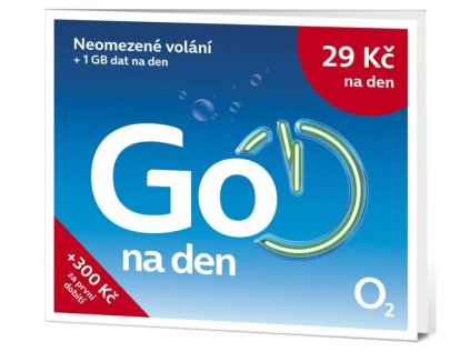 Dobíjecí SIM karta O2 GO na den 50,- Kč