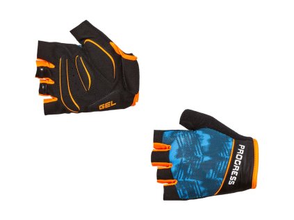 Cyklistické rukavice PROGRESS Ripper Mitts černá-tyrkys-oranžová