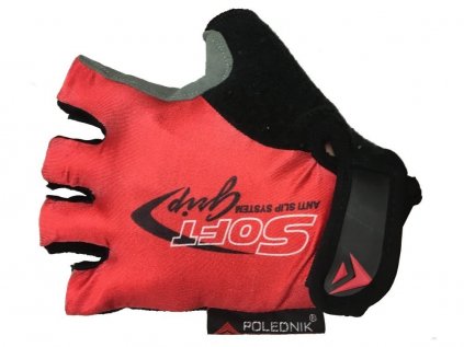 Cyklistické rukavice POLEDNIK Soft Grip červená-černá