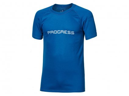 Triko s krátkým rukávem PROGRESS Dry Fast pánské modrá-bílá logo