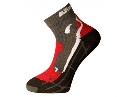 Trekové ponožky PROGRESS X-Country červená-šedá
