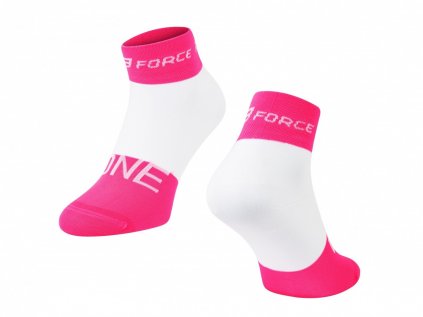 Cyklo ponožky FORCE One růžová-bílá