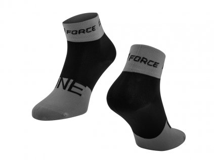 Cyklo ponožky FORCE One šedá-černá