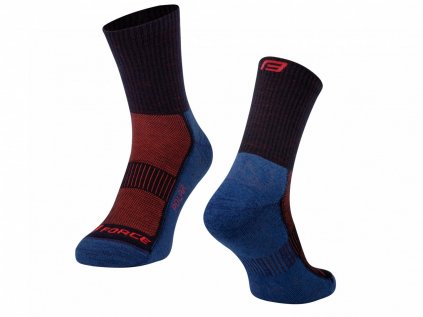 Cyklo ponožky FORCE Polar modrá-červená