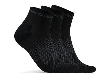 Cyklo ponožky CRAFT Core Dry Mid 3-pack černá