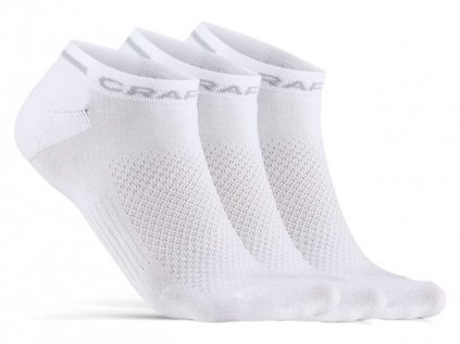 Cyklo ponožky CRAFT Core Dry Shaftless 3-pack bílá