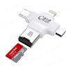 ctecka pametovych karet micro sd tf 4v1 usb a micro usb usb c lightning bila