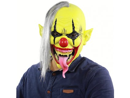 Maska - Green Face Klaun s vyplazeným jazykem