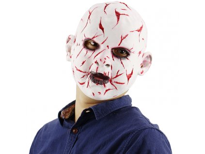 Latexová hororová maska s krvavými prasklinami