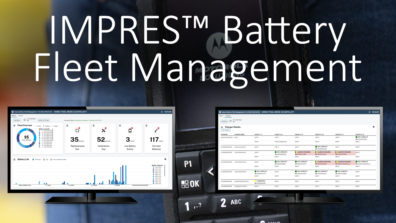 IMPRES™ Battery Fleet Management - správa baterií pro radiostanice