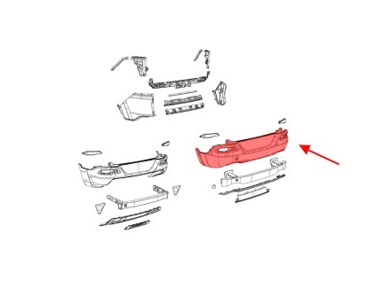 Zadní nárazník 6x PDC JEEP CHEROKEE V CL 2014-2018 PŘED FACELIFTEM 68232318AB