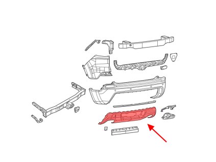 120404 zadni naraznik spodni stribrny jeep cherokee v kl 2018 2023 facelift 68408245aa
