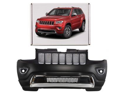 JEEP GRAND CHEROKEE IV WK2 2014-2017 PO FACELIFTU KOMPLETNÍ PŘEDNÍ NÁRAZNÍK BEZ PDC S MŘÍŽKOU 1WL27TZZAC