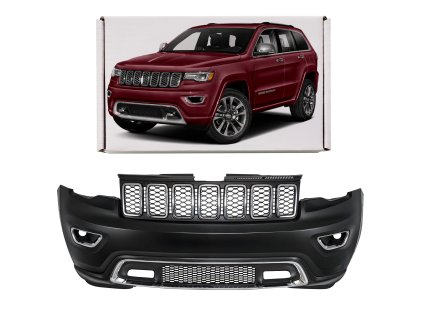 120542 2 predni naraznik bez pdc bez ostrikovacu s mrizkou 6eb83tzzaa jeep grand cherokee iv wk2 2017 2021 po druhem faceliftu chromovany chromovanou