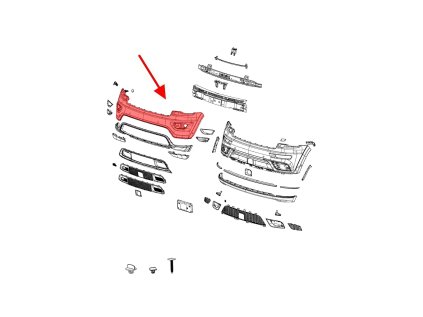 JEEP GRAND CHEROKEE IV WK2 2017-2021 PO DRUHÉM FACELIFTU PŘEDNÍ HORNÍ NÁRAZNÍK S PDC BEZ PODLOŽKY 68333498AA