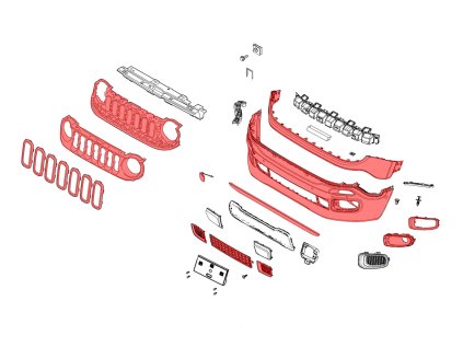 JEEP RENEGADE I BU 2015-2018 PŘED FACELIFTEM KOMPLETNÍ PŘEDNÍ NÁRAZNÍK S CHROMOVANOU MŘÍŽKOU 5XB40LXHAA